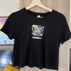 Coachella Festival Crop Top Black